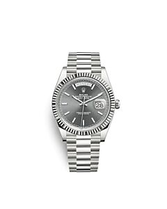 Men's Day-date 18kt White Gold President Grey Dial Watch