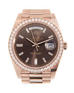 Men's Day-Date 40 18K Everose Gold Rolex President Chocolate Dial Watch