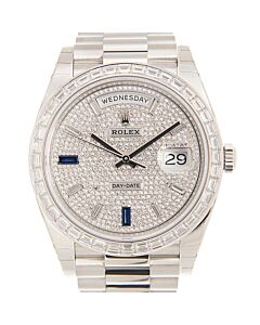Men's Day-Date 40 Platinum Rolex President Pave Dial Watch