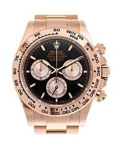 Men's Daytona Chronograph 18kt Rose Gold Oyster Black Dial Watch
