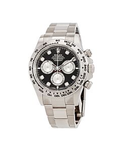 Men's Daytona Chronograph 18kt White Gold Oyster Black Dial Watch