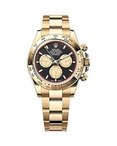 Men's Daytona Chronograph 18kt Yellow Gold Black Dial Watch