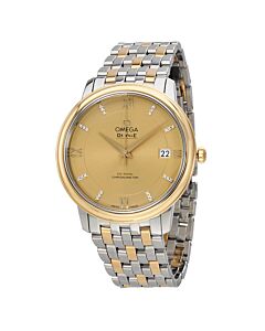 Men's De Ville Prestige Stainless Steel and 18kt Yellow Gold Champagne Dial Watch