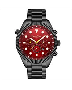 Men's Decadence Stainless Steel Red Dial Watch