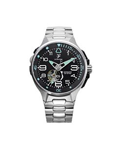 Men's Deep Ocean Stainless Steel Black Dial Watch