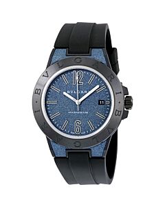 Men's Diagono Rubber Blue (Speckled Black and Metallic Blue) Dial Watch