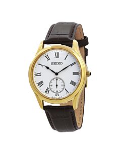 Men's Discover More Leather White Dial Watch