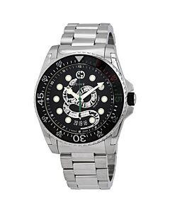 Men's Dive Stainless Steel Black (Serpentine Motif) Dial Watch
