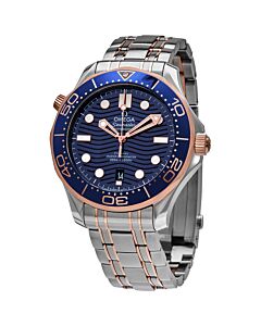 Men's Diver 300M Stainless Steel with 18kt Sedna Gold Blue Dial Watch