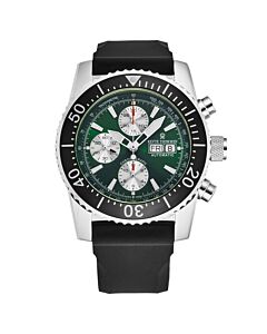 Men's Diver Chronograph Rubber Green Dial Watch