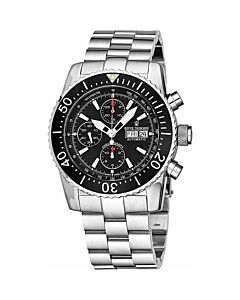 Men's Diver Chronograph Stainless Steel Black Dial Watch