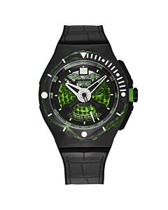 Men's Diver Rubber Black and Green Dial Watch
