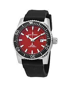 Men's Diver Rubber Red Dial Watch