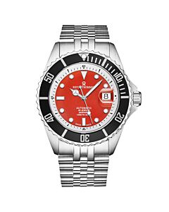 Men's Diver Stainless Steel Red Dial Watch