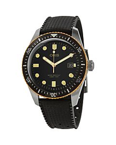 Men's Divers Sixty-Five Rubber Black Dial Watch