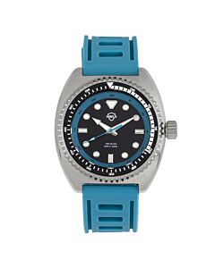 Men's Dreyer Silicone Black and Blue Dial Watch
