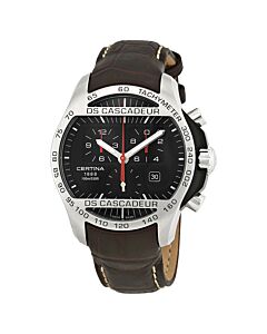 Men's DS Cascadeur Chronograph Leather Black Dial Watch