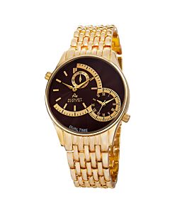 Men's Dual Time Alloy Brown Dial Watch
