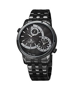 Men's Dual Time Stainless Steel Grey (Dual Time) Dial Watch