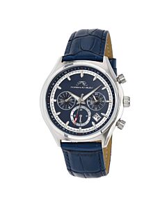 Men's Dylan Genuine Leather Blue Dial Watch