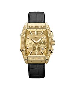 Men's Echelon Chronograph Leather Gold Dial Watch