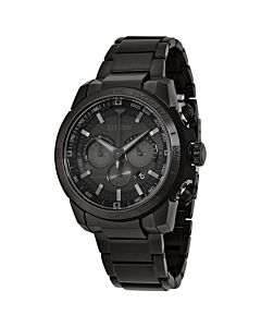 Men's Ecosphere Chronograph Stainless Steel Black Dial
