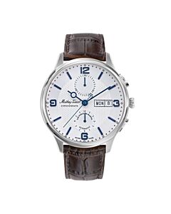 Men's Edmond Chrono Automatic Chronograph Leather White Dial Watch