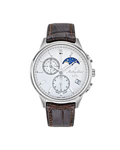 Men's Edmond G10 Chronograph Leather White Dial Watch