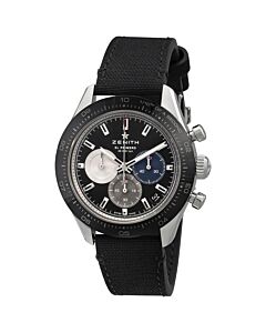 Men's El Primero Chronomaster Sport Chronograph Rubber Black Dial Watch
