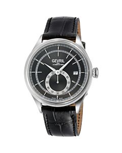 Men's Empire Leather Black Dial Watch