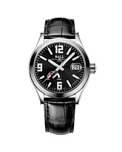 Men's Engineer III Leather Black Dial Watch