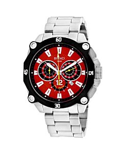 Men's Enzo Chronograph Stainless Steel Red Dial Watch