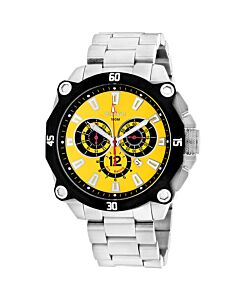 Men's Enzo Chronograph Stainless Steel Yellow and Black Dial Watch