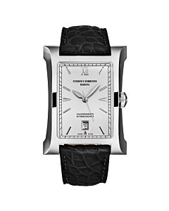 Men's Esplndos 1882 Leather Silver-tone Dial Watch