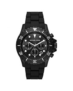 Men's Everest Chronograph Silicone Black Dial Watch