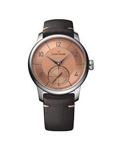 Men's Excellence Leather Brown Dial Watch