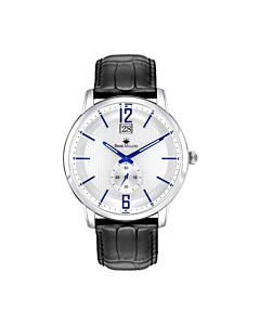 Mens-Executive-Genuine-Leather-Two-tone-Dial