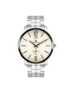 Mens-Executive-Stainless-Steel-Beige-Dial