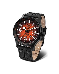 Men's Expedition North-Pole Leather Orange Dial Watch