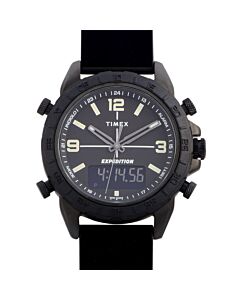 Men's Expedition Pioneer Chronograph Silicone Black Dial Watch