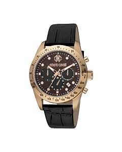 Men's Fashion Watch Chronograph Leather Brown Dial Watch