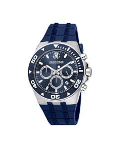 Men's Fashion Watch Chronograph Silicone Blue Dial Watch