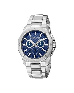 Men's Fashion Watch Chronograph Stainless Steel Blue Dial Watch