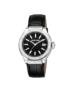 Men's Fashion Watch Leather Black Dial Watch