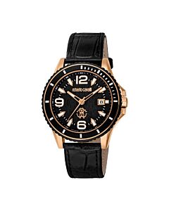 Men's Fashion Watch Leather Black Dial Watch