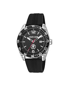 Men's Fashion Watch Silicone Black Dial Watch