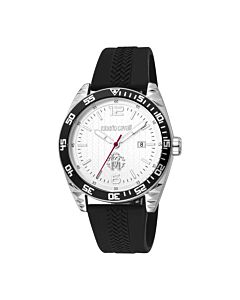 Men's Fashion Watch Silicone Silver-tone Dial Watch