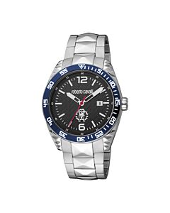 Men's Fashion Watch Stainless Steel Black Dial Watch