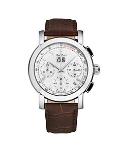 Men's Firshire Chronograph Leather Silver-tone Dial Watch