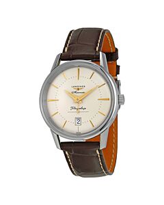 Men's Flagship Leather Silver Dial